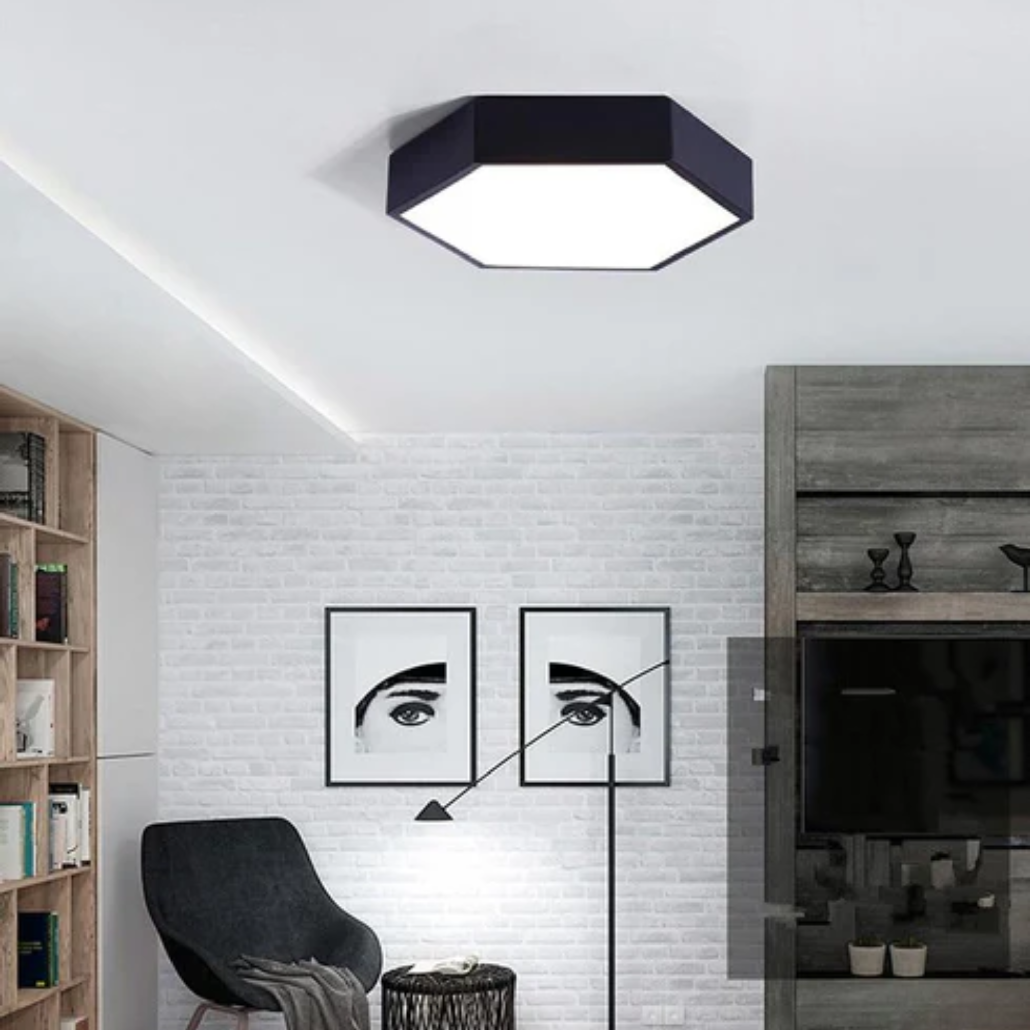 Plafonnier LED Hexagonal Moderne