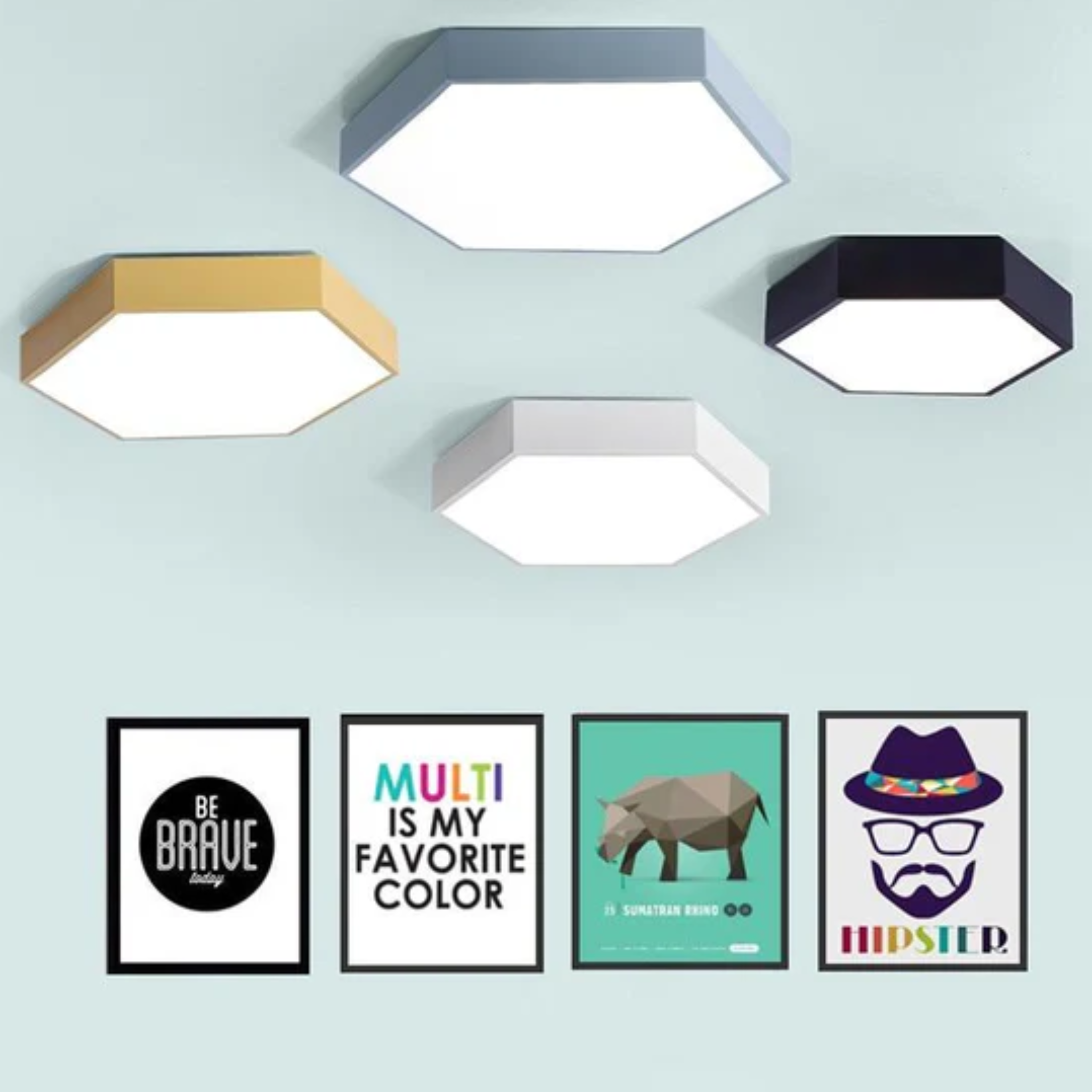 Plafonnier LED Hexagonal Moderne
