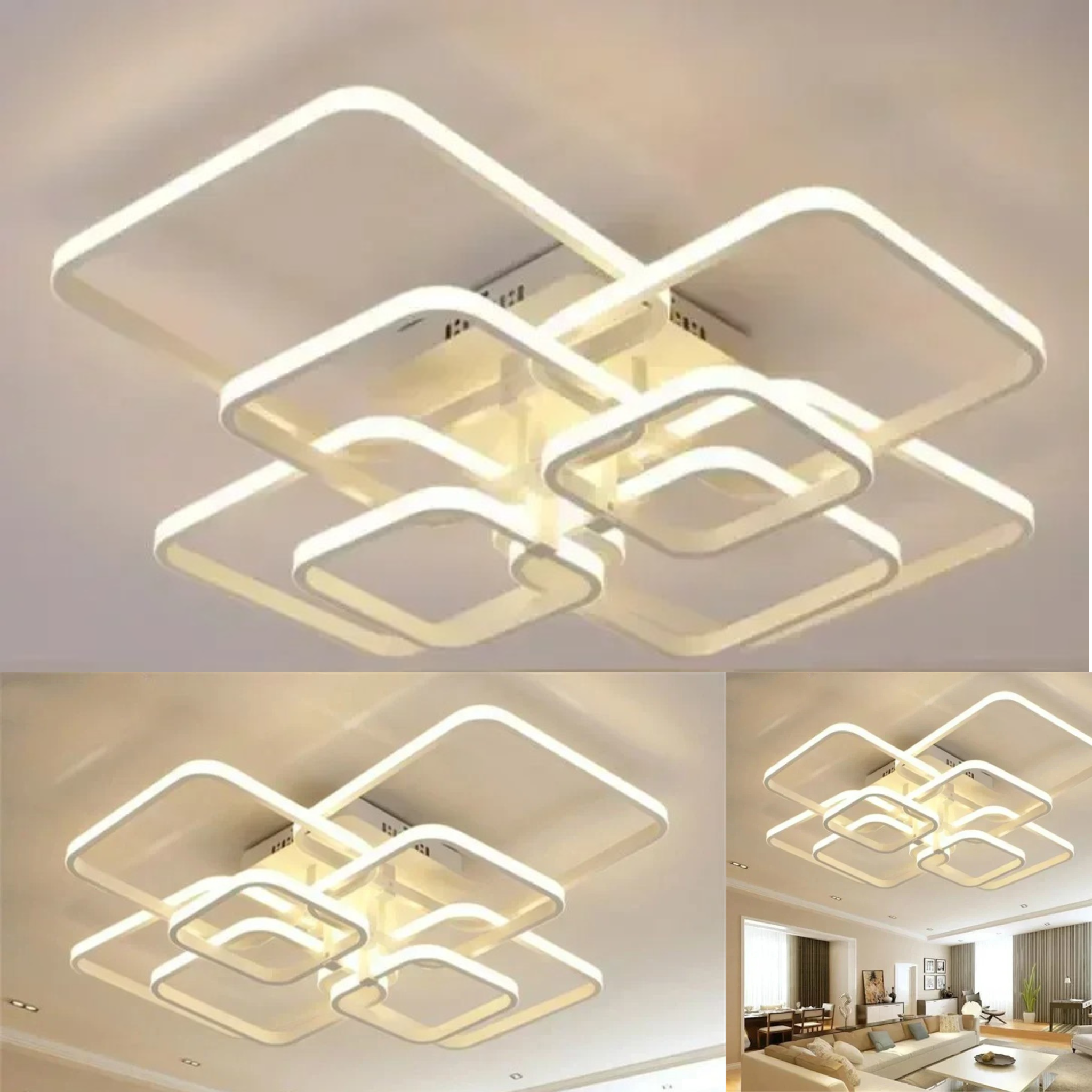 Lustre LED Carré Design Moderne