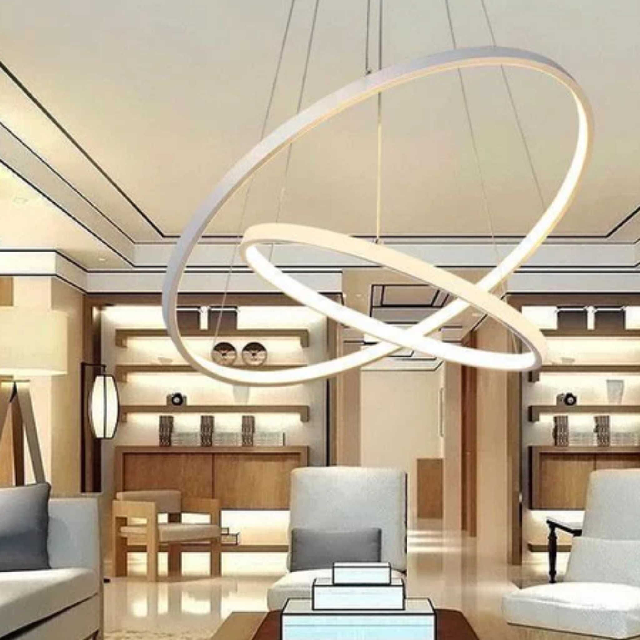 Suspension LED Anneaux Design